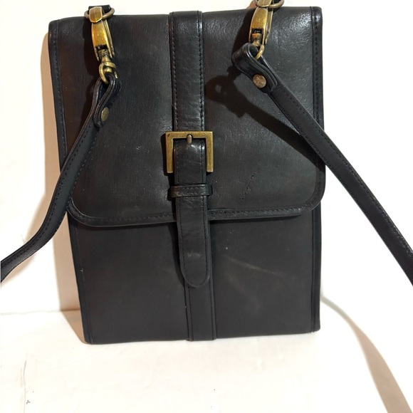 Eddie unisex Black Crossbody Bag with Gold Accents - Picture 4 of 7